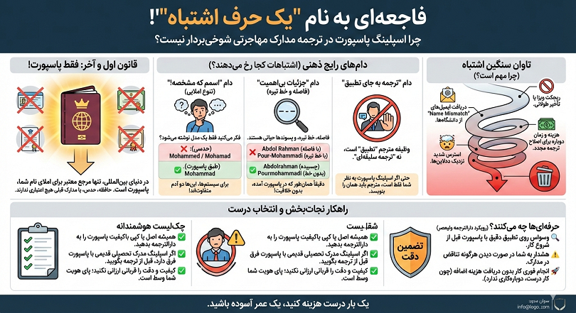 اشتباه در ترجمه نام و نام خانوادگی