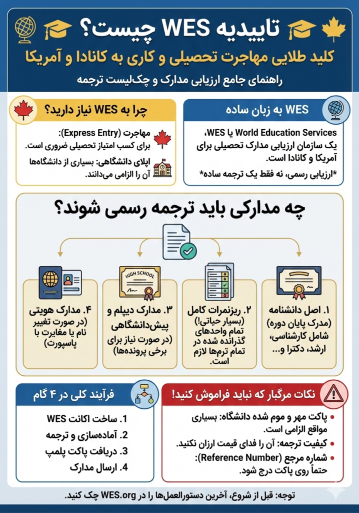 ترجمه مدارک برای WES