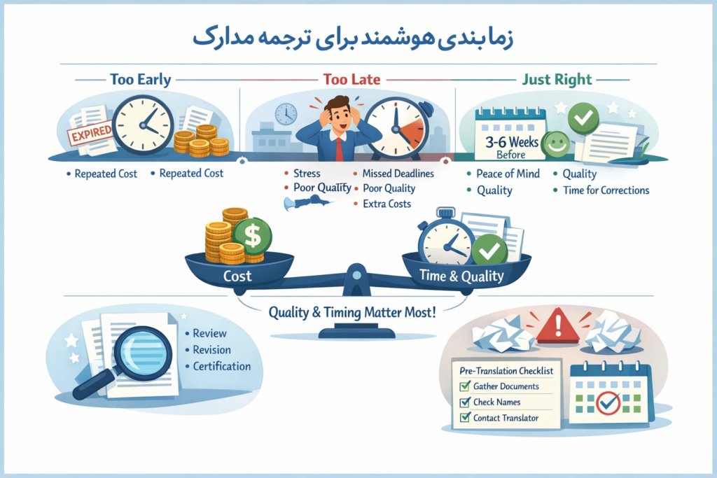 زمانبندی برای ترجمه مدارک