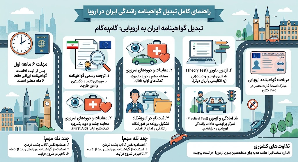 تبدیل گواهینامه رانندگی ایران