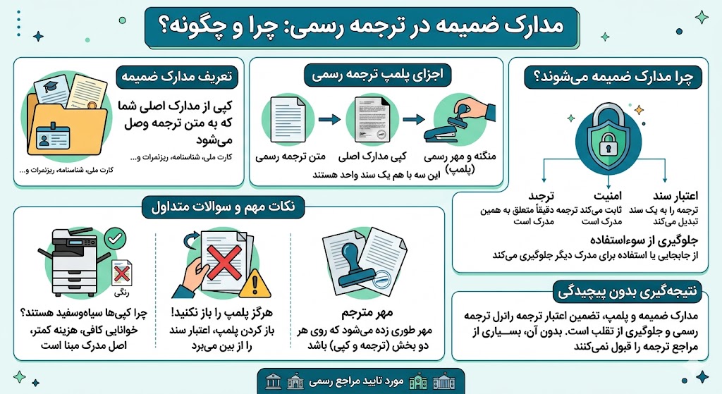 مدارک ضمیمه در ترجمه رسمی